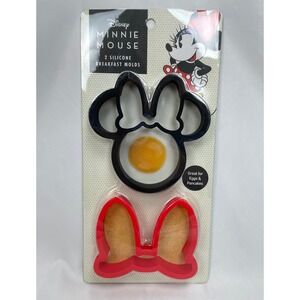 Disney Minnie Mouse Silicone Breakfast Molds Bow‎ 2pc Egg Pancake Silicone
